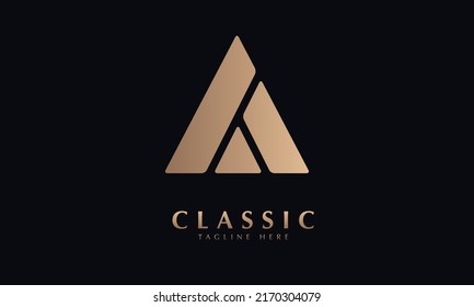 triangle or alphabet a tower or design vector logo monogram template
