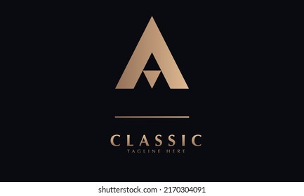 triangle or alphabet a tower or design vector logo monogram template