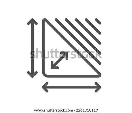 Triangle area line icon. Plan dimension sign. Territory measurement symbol. Quality design element. Linear style triangle area icon. Editable stroke. Vector