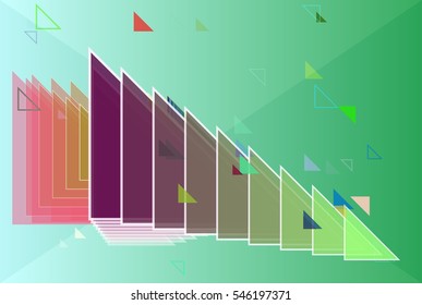 triangle around popular textile, complex brochure with result