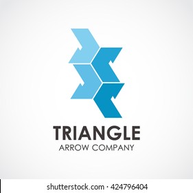 Triangle arrow of group abstract vector and logo design or template connection business icon of company identity symbol concept