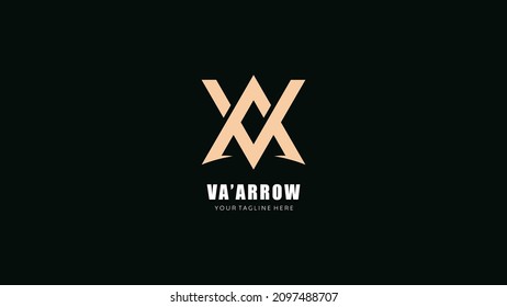 Triangle arrow initial letter AV monogram logo design