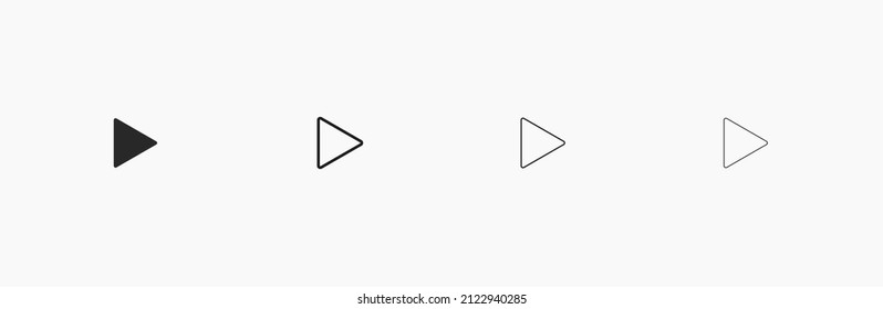 Triangle arrow. Linear triangle arrow in isolation vector