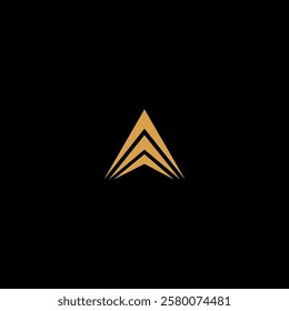 Triangle arrow logo design. Triple up arrow. Smart mountain vector. Strong illustrator sign or symbol. Startup. Launcher. Unique combine pyramid mountain. Geometric. Masculine. Bold. Business. finance