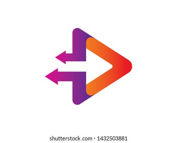 Triangle and Arrow Logo Template, Icon, Symbol
