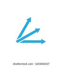 Triangle arrow up logo vector design. Abstract arrow icon