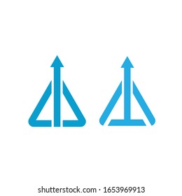 Triangle arrow up logo. Vector stock illustration