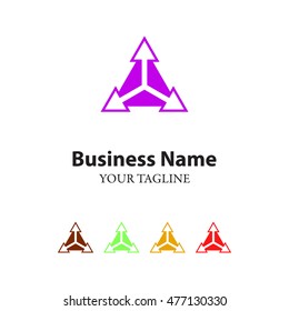 Triangle arrow lowercase logo design template