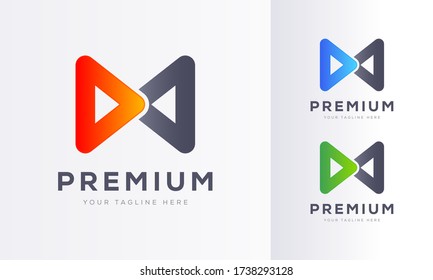 Triangle Arrow Modern M Letter Logo vector Illustration for Company Business