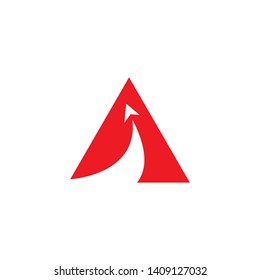 triangle arrow plane logo design
