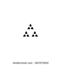 Triangle up arrow or pyramid line art vector icon for apps and websites icon