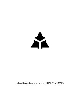 Triangle-up-Pfeil oder Pyramid-Linie-Kunst-Vektorsymbol für Apps und Websites