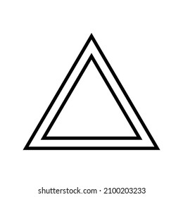 Triangle up arrow or pyramid line art vector icon for apps and websites