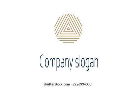 Triangle up arrow or pyramid line art vector icon for apps and websites