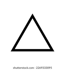 Triangle up arrow or pyramid line art vector icon for apps and websites, black and white Triangle.