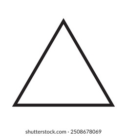 Triângulo seta para cima ou pirâmide linha arte vetor ícone para aplicativos e sites, preto e branco Triângulo.