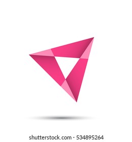Triangle arrow shape, delta trigon logo sign, 2d vector icon, eps 10