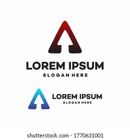 Triangle and arrow sign logo elements for digital technology. 