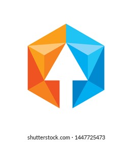 Triangle Arrow Space Business Company Vector Logo Design