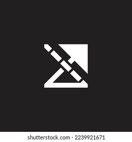 flecha triangular rayas arriba swoosh logo vector 