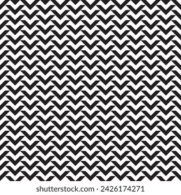 Triangle arrows black and white vector square seamless pattern or texture.