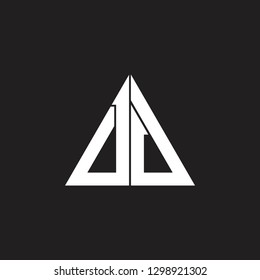triangle arrows up geometric line logo vector