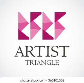 Triangle artistic of polygon abstract vector and logo design or template decoration geometric business icon of company identity symbol concept