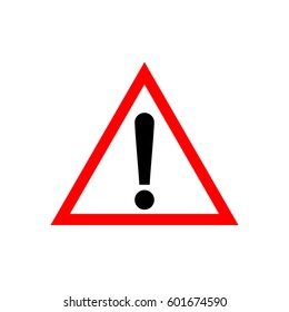 Triangle attention, warning sign with exclamation mark symbol, vector icon