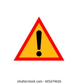 Triangle attention, warning sign with exclamation mark symbol, vector icon
