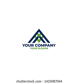triangle AV logo design vector