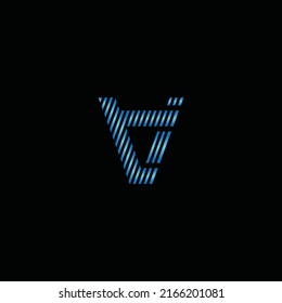 abstrakter Anfangsbuchstabe V und C Logo in blauer Farbe einzeln auf schwarzem Hintergrund, auf das Logo des Heilenden Unternehmens angewendet, das auch für Marken oder Unternehmen geeignet ist, die den ursprünglichen Namen VC oder CV haben