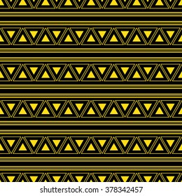 Triangle Aztec Yellow Neon Background Vector Illustration