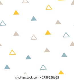 Triangle baby scandinavian pastel colors vector seamless pattern