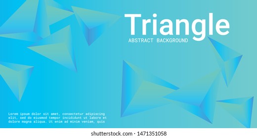 Triangle background. Abstract composition of triangular pyramids. Creative geometric background.  3D vector illustration . Blue  three-dimensional triangular pyramids in space.