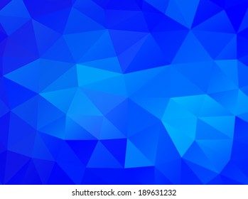 Triangle background. Blue polygons. Abstract background in modern style