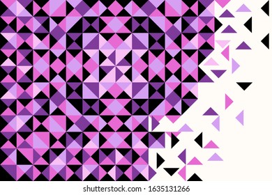 Triangle background, colourful mosaic backdrop. Geometric vector background.