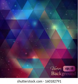 Triangle background with galaxy