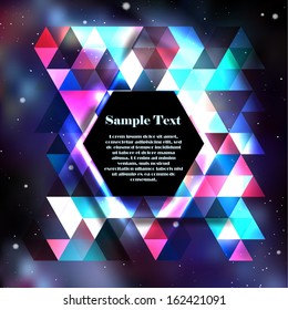 Triangle background with galaxy texture and place for text