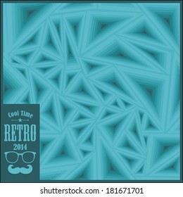 Triangle background. Geometric pattern blue retro colors.
