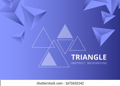 Triangle background. Modern abstract background design of triangular pyramids. Geometric futuristic background. Applicable for logos, banners, brochures, covers, flyers. 3D vector illustration.