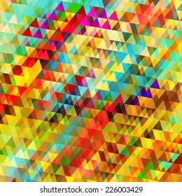 Triangle background. Pattern of geometric shapes.Texture with flow of spectrum effect. Copy that square to the side, the resulting image can be repeated, or tiled, without visible seams. 