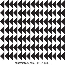 Triangle background. Seamless pattern. Geometric abstract texture. Black and white colors. Polygonal mosaic style. Vector illustration.