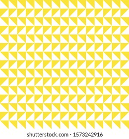 Triangle background. Seamless pattern. Geometric abstract texture. Yellow and white colors. Polygonal mosaic style. Vector illustration.