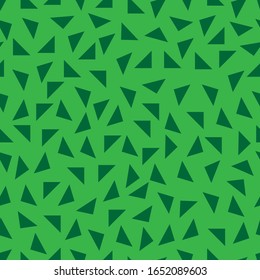 Triangle background. Seamless pattern. Geometric abstract texture. Green colors. Polygonal mosaic style. Vector illustration.