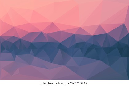Triangle background, vector polygon art, soft colored abstract illustration. Web mobile interface template. Travel corporate website design. Blurred. Landscape.