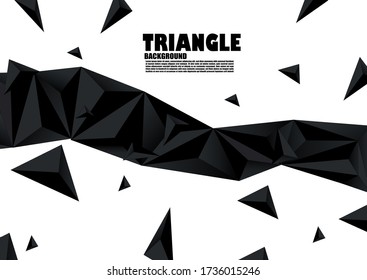 triangle backgrounds, low poly triangle mosaics, black crystal backgrounds, vector design wallpapers