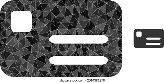 Triangle banking card polygonal icon illustration. Banking Card lowpoly icon is filled with triangles. Flat filled abstract mesh symbol based on banking card icon.