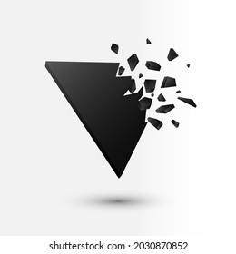 Triangle banner. Abstract black explosion. Geometric background. Vector illustration