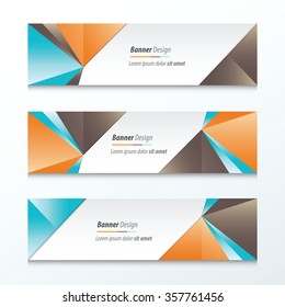 Triangle Banner Orange, blue, brown