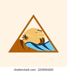 triangle Beach simple logo design element